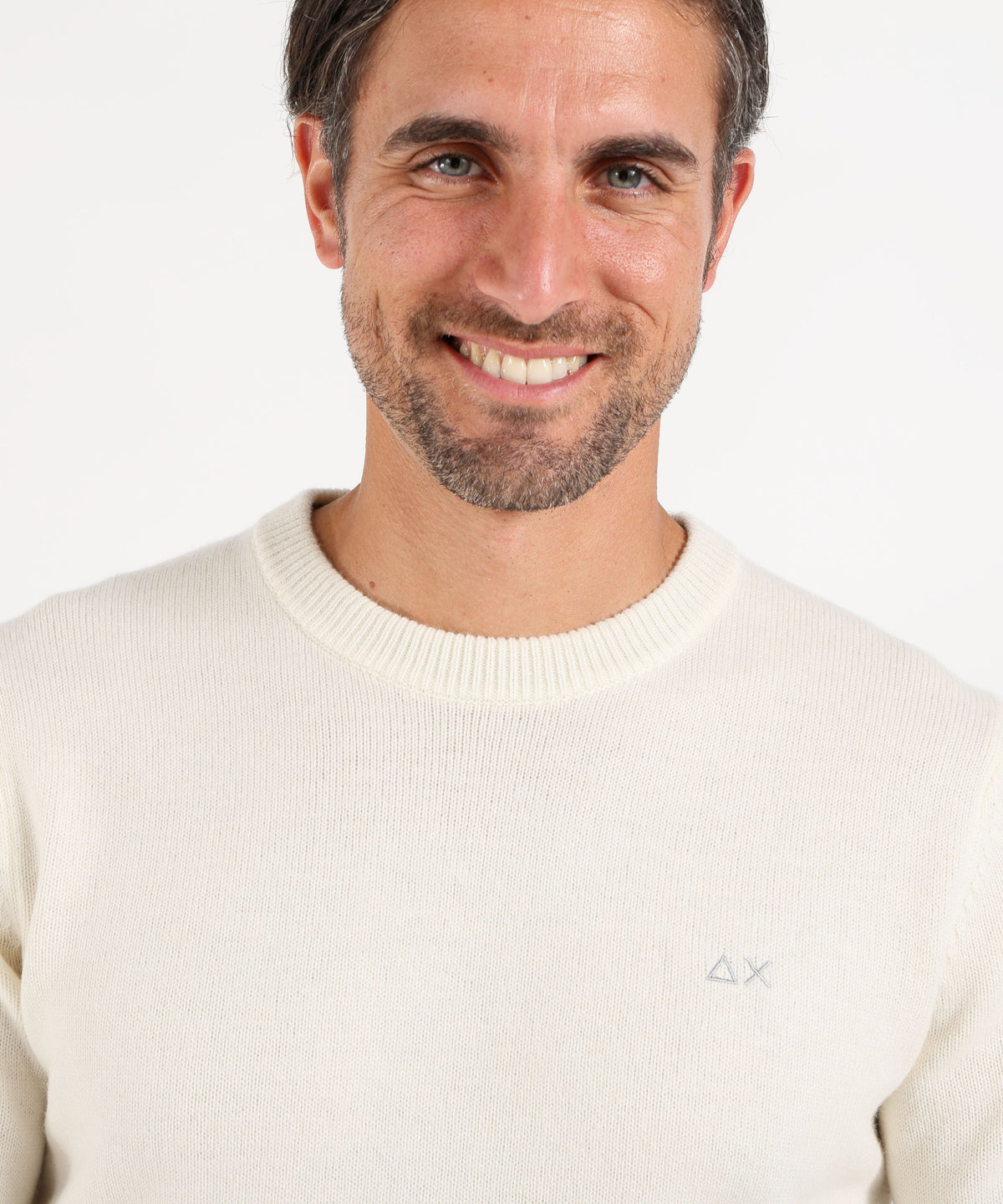 Maglie SUN 68 Maglia girocollo in lana e cashmere Bianco | SUN 68