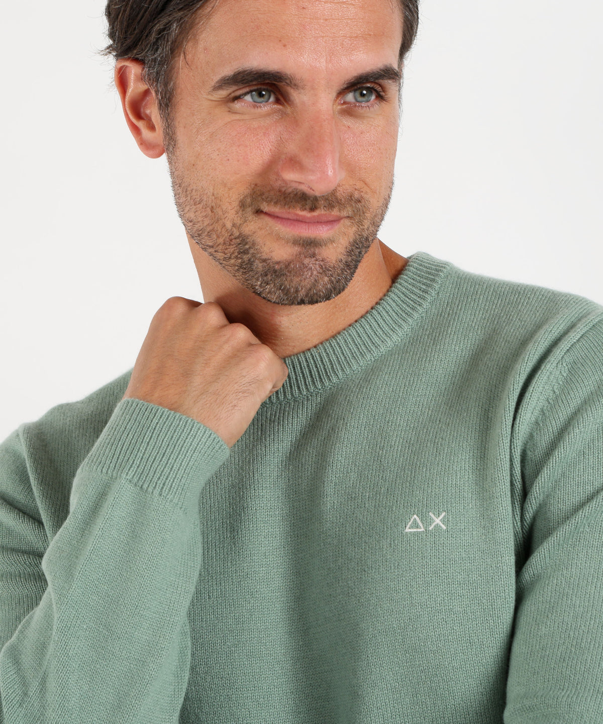 Maglie SUN 68 Maglia girocollo in lana e cashmere Verde | SUN 68