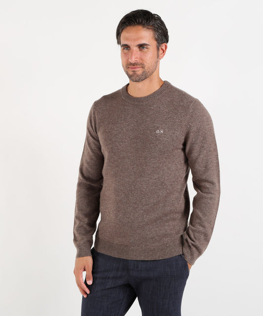 Maglie SUN 68 Maglia girocollo in lana e cashmere Tortora | SUN 68