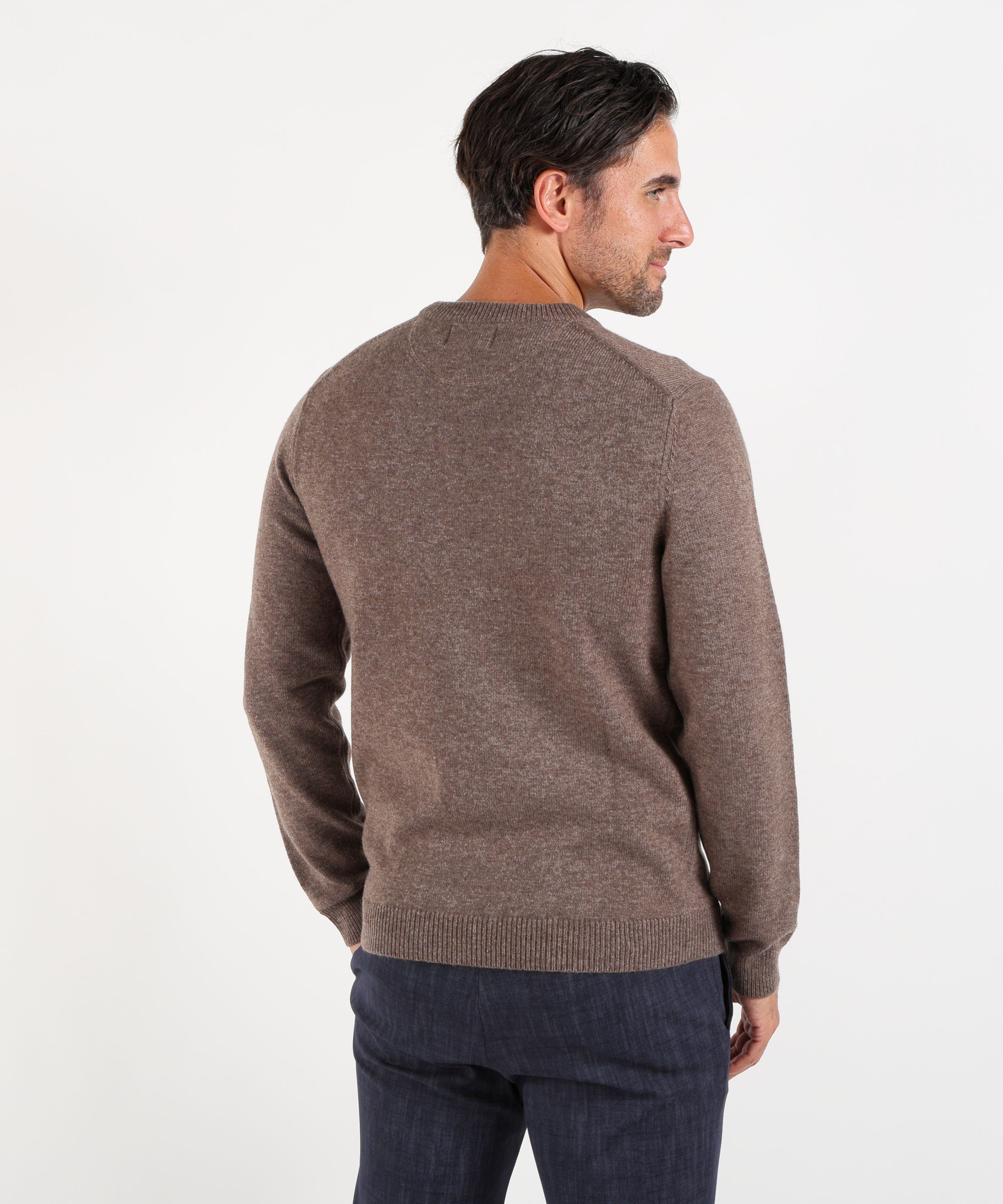 Maglie SUN 68 Maglia girocollo in lana e cashmere Tortora | SUN 68