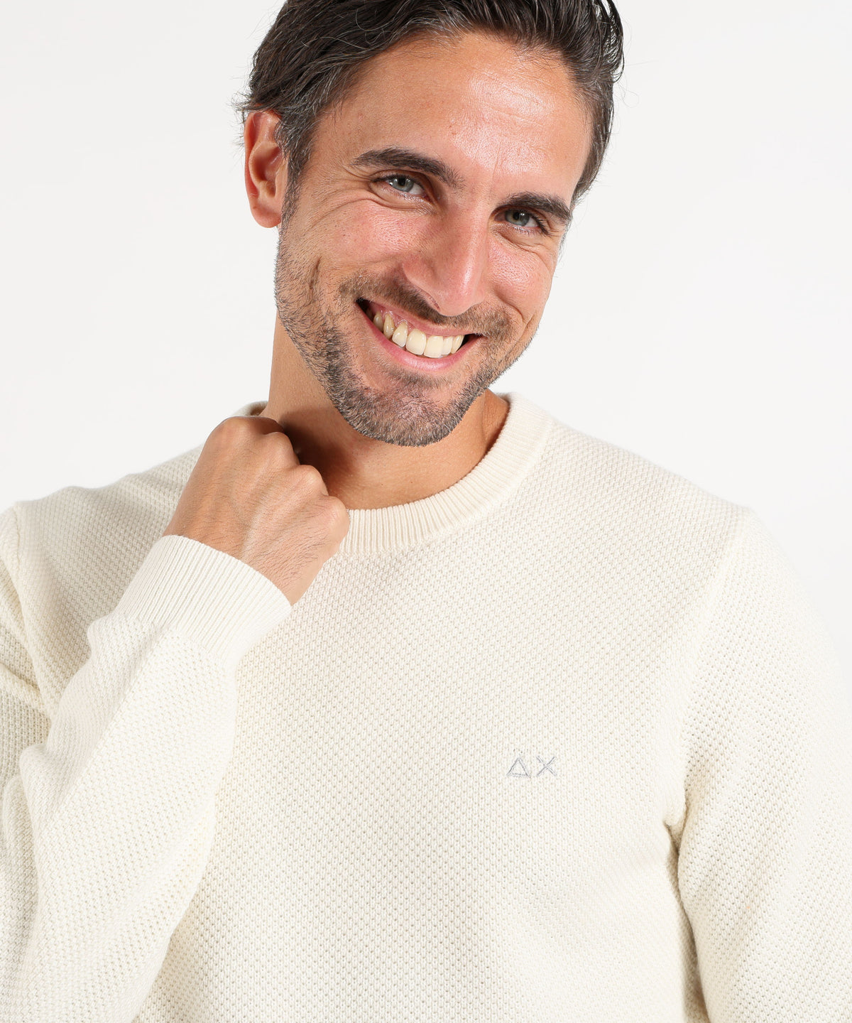 Knitwear SUN 68 Wool and Cotton Crew-Neck Sweater Bianco | SUN 68