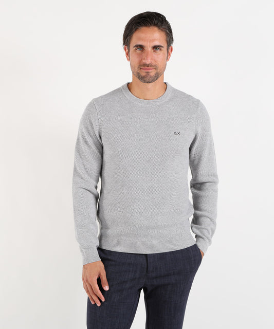 Maglie SUN 68 Maglia girocollo in lana e cotone Grigio | SUN 68
