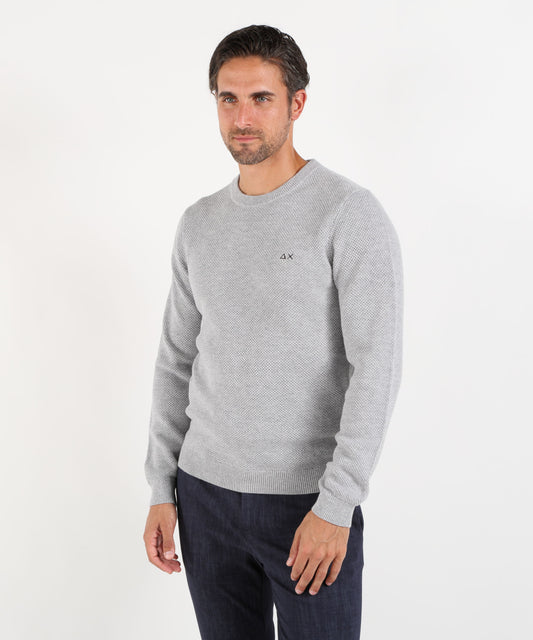 Maglie SUN 68 Maglia girocollo in lana e cotone Grigio | SUN 68