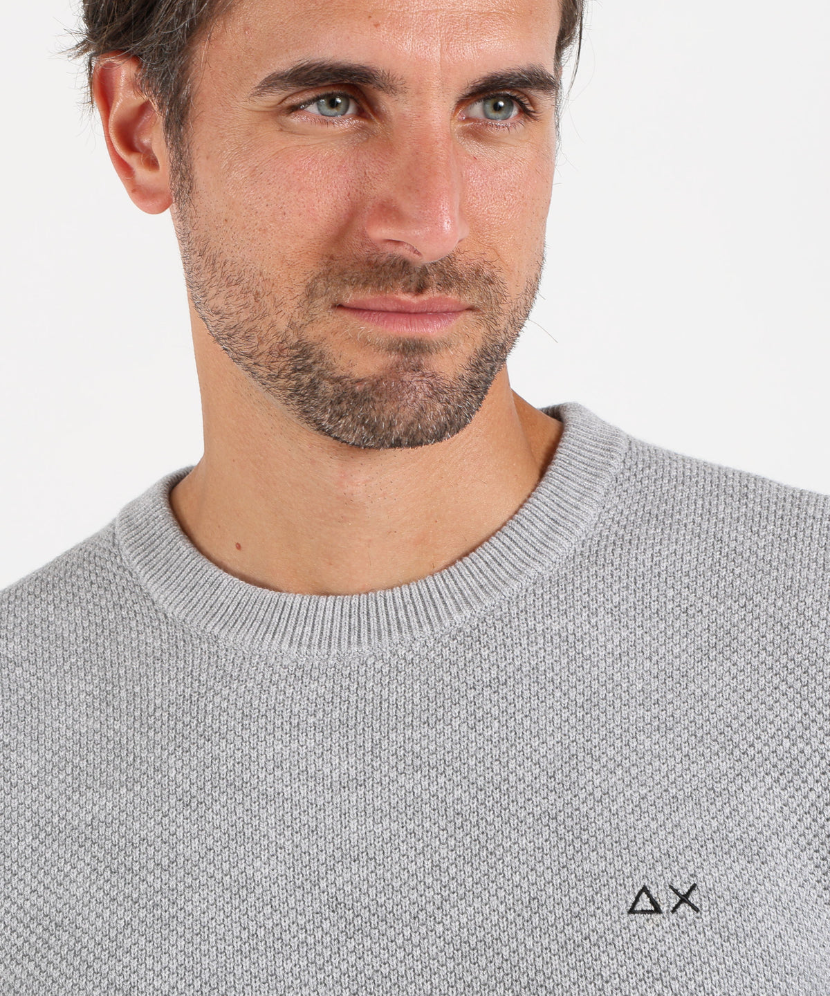 Maglie SUN 68 Maglia girocollo in lana e cotone Grigio | SUN 68