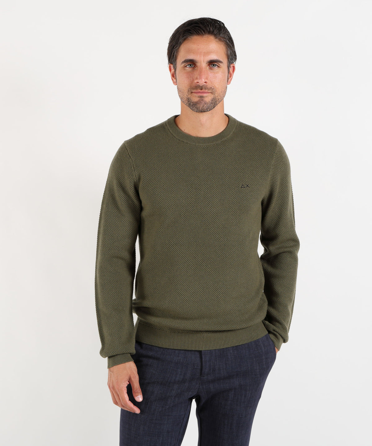 Maglie SUN 68 Maglia girocollo in lana e cotone Militare | SUN 68