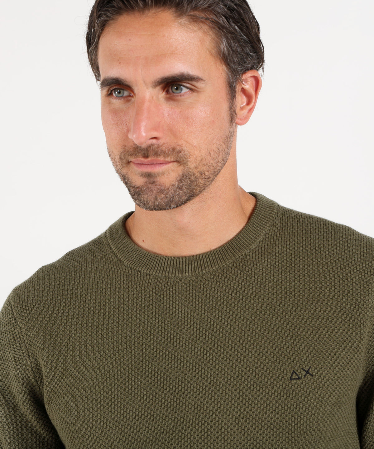 SUN 68 Maglia girocollo in lana e cotone