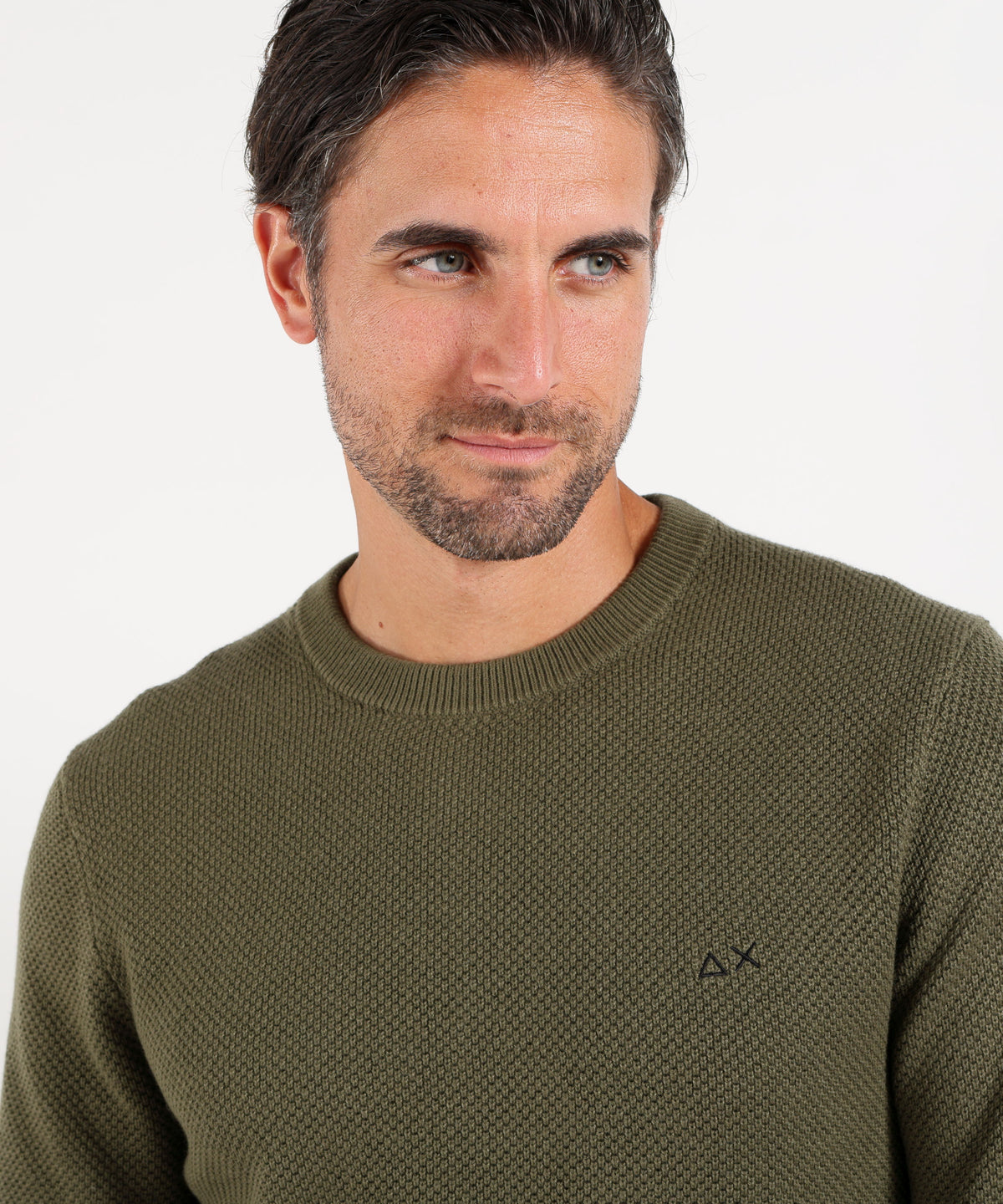 SUN 68 Maglia girocollo in lana e cotone