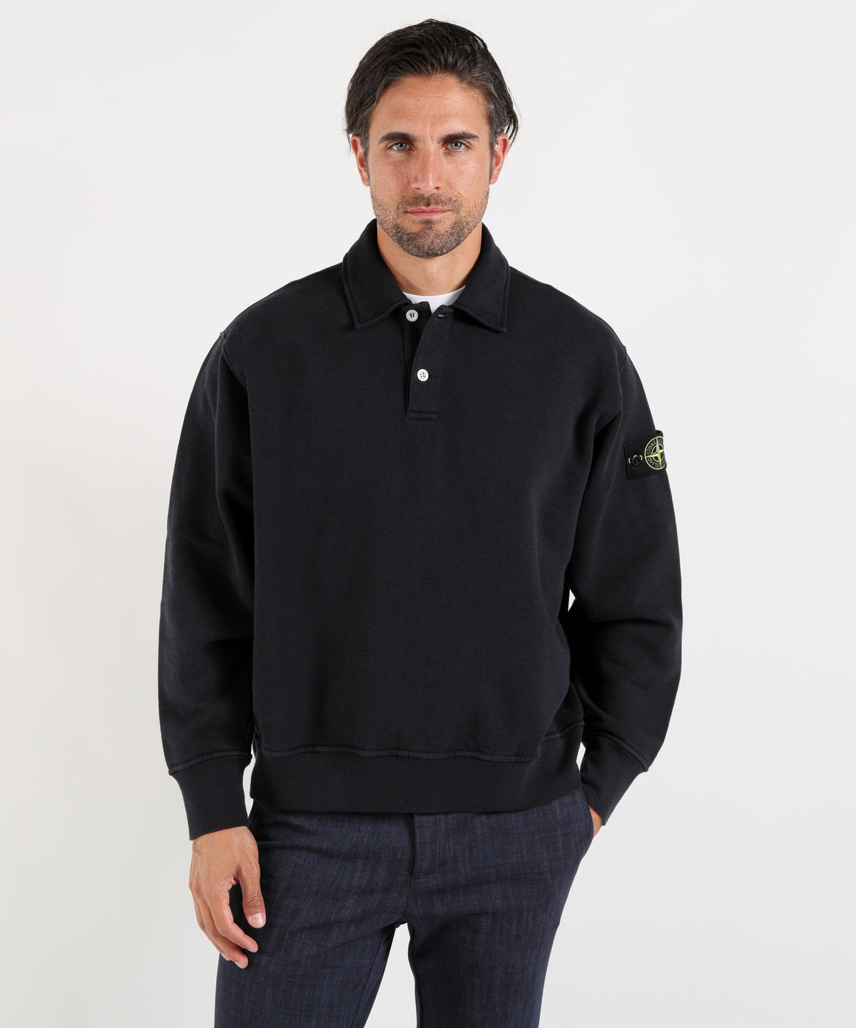 Polo shirts STONE ISLAND TUBULAR COTTON FLEECE Navy | STONE ISLAND