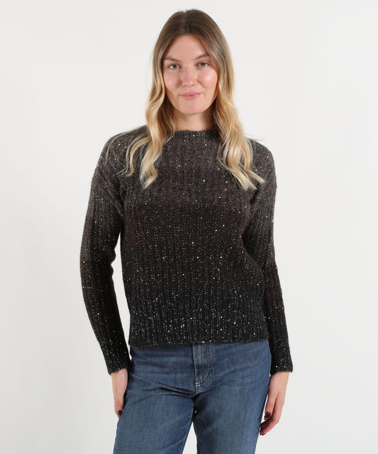 Knitwear D.EXTERIOR Crew-Neck Sweater with Gradient Effect and Sequins Multicolor | D.EXTERIOR