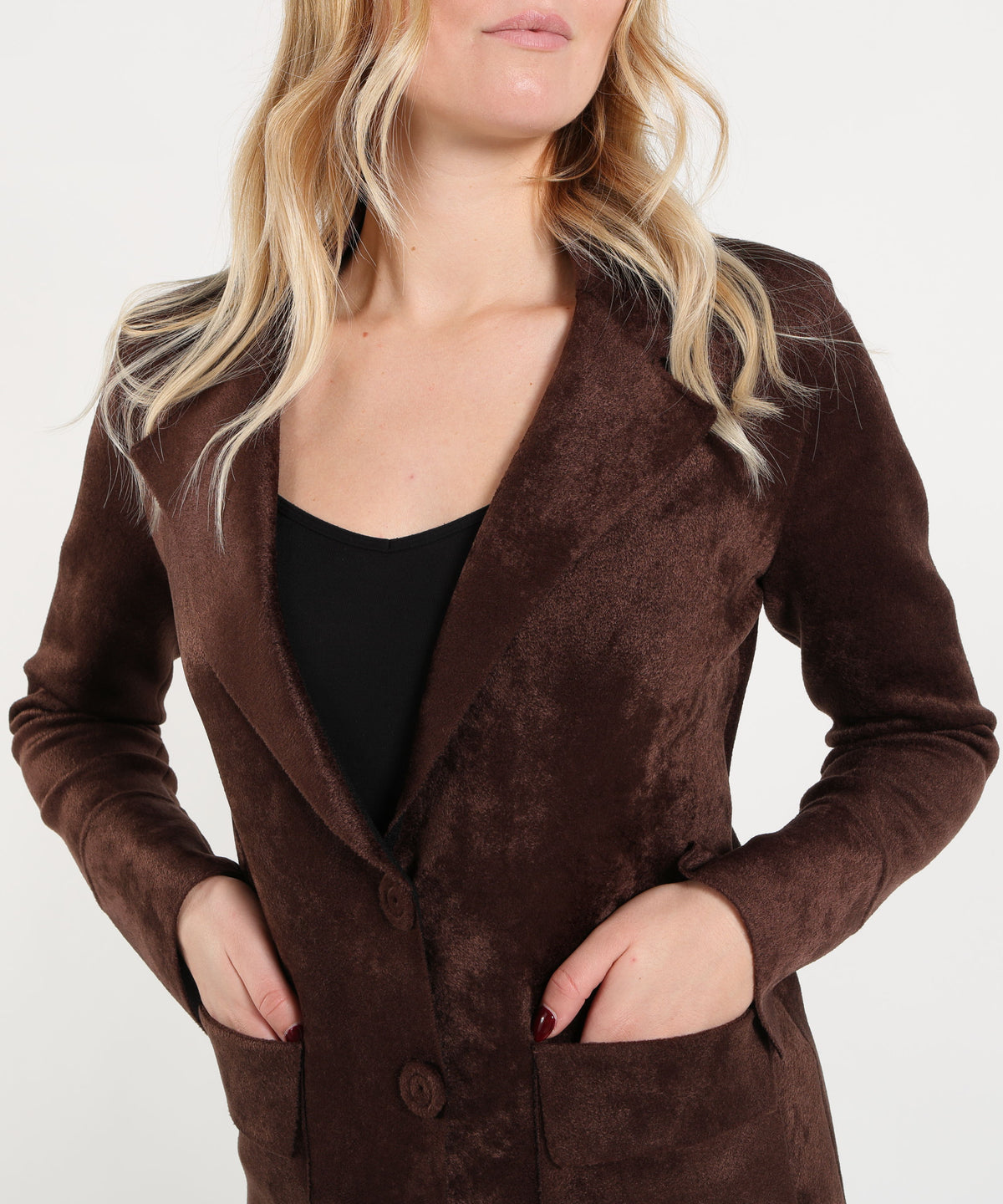 Giacche D.EXTERIOR Blazer Monopetto Effetto Cavallino Cioccolato | D.EXTERIOR