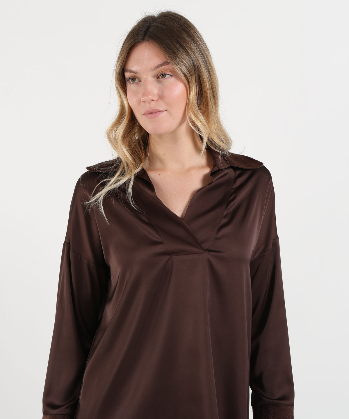 D.EXTERIOR Camicia Donna con Scollo a V e Texture Effetto Cavallino