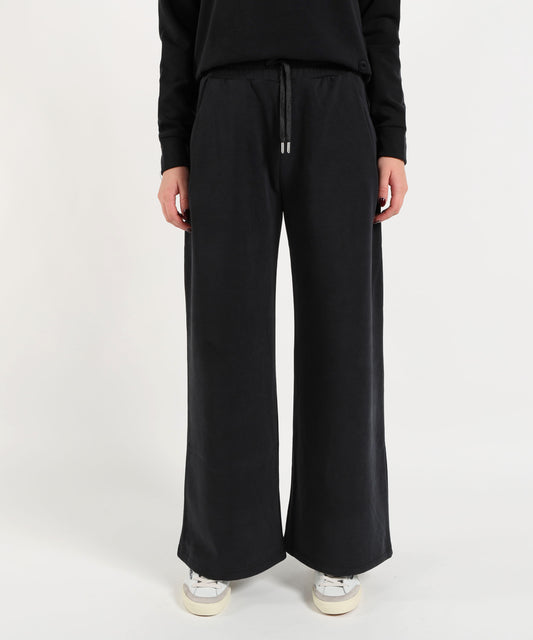 Trousers COLMAR Pantalone Palazzo in Felpa con Vita Elasticizzata Nero | COLMAR