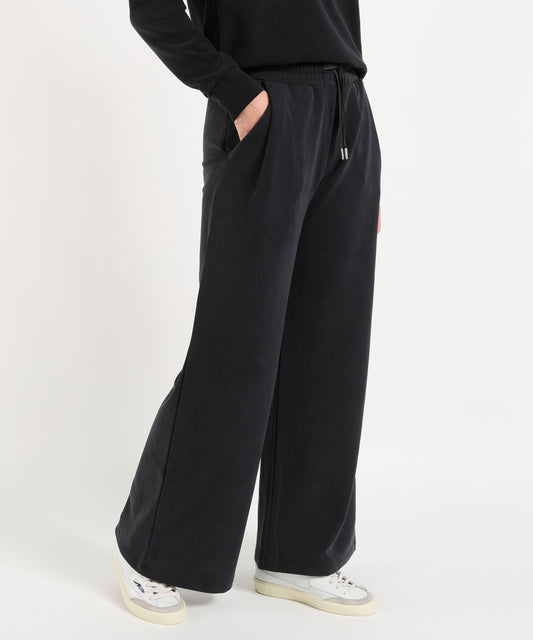 Trousers COLMAR Pantalone Palazzo in Felpa con Vita Elasticizzata Nero | COLMAR