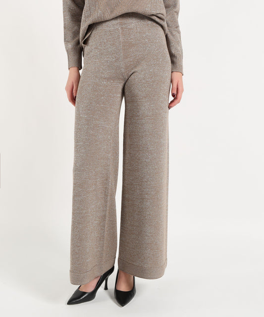Pantaloni D.EXTERIOR Pantalone Palazzo con Vita Elasticizzata Marrone | D.EXTERIOR