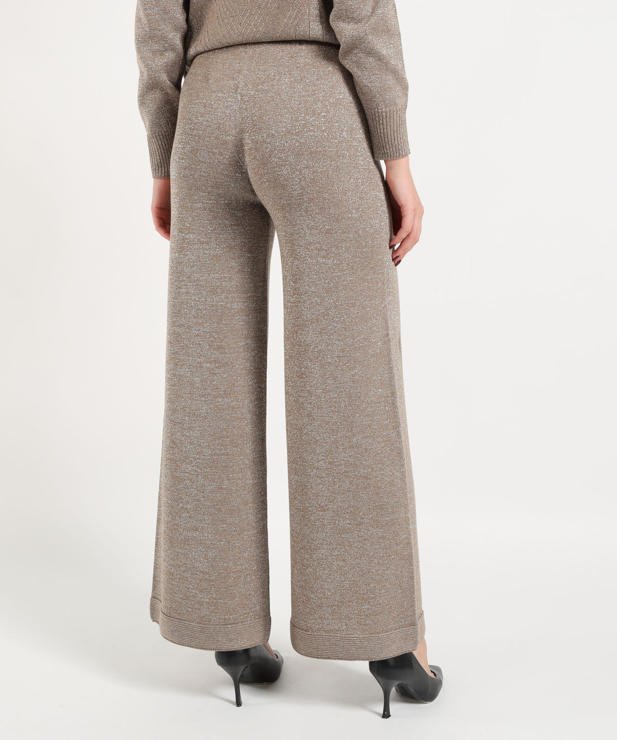 D.EXTERIOR Pantalone Palazzo con Vita Elasticizzata