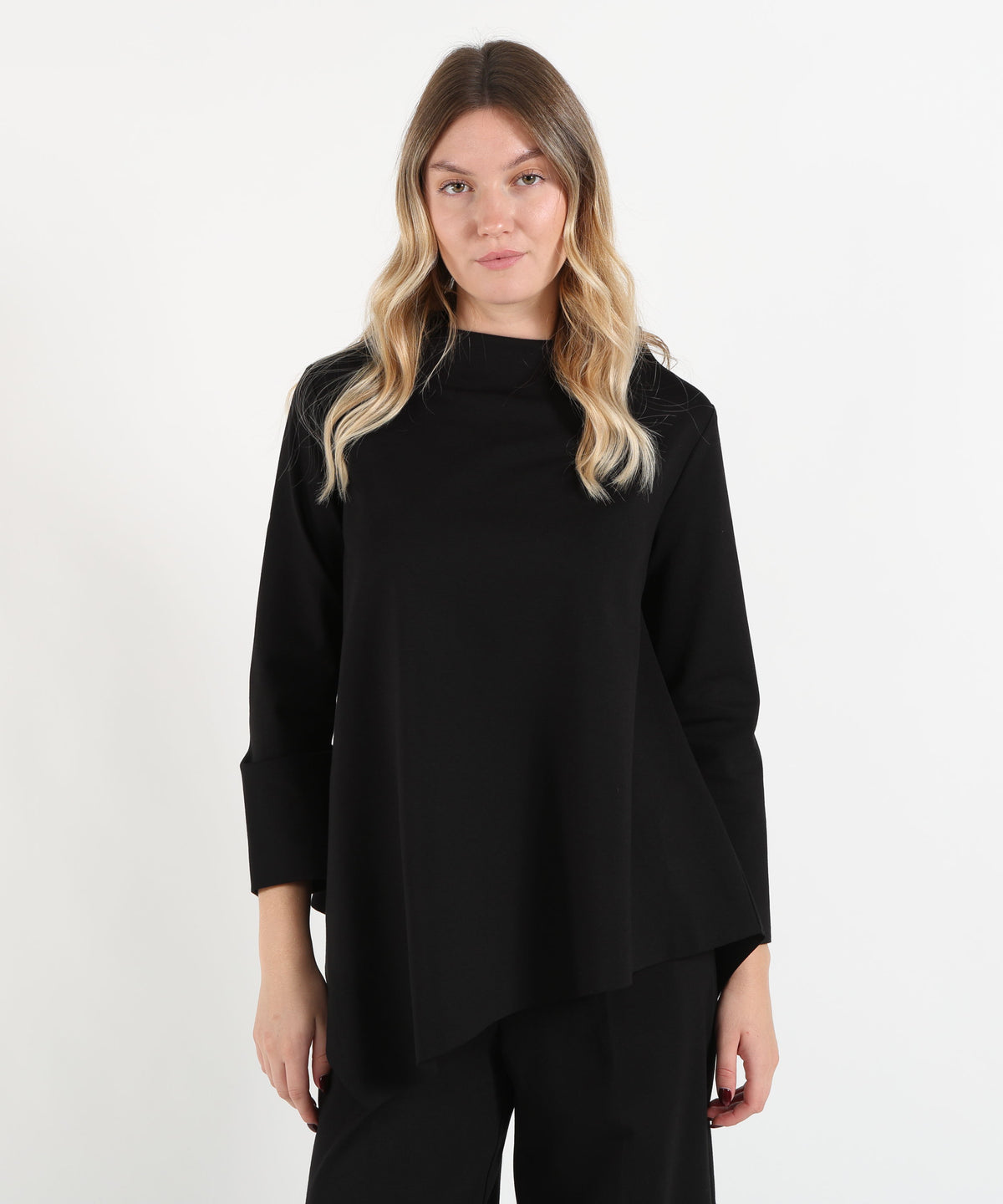 MEIMEI Blusa Lunga con Taglio Irregolare