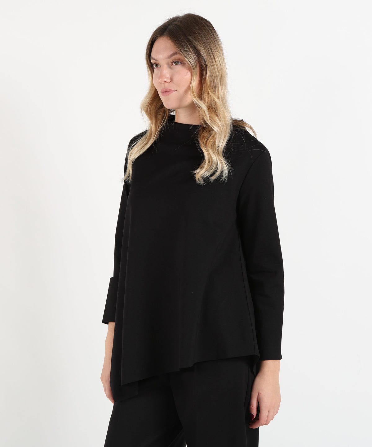 MEIMEI Blusa Lunga con Taglio Irregolare