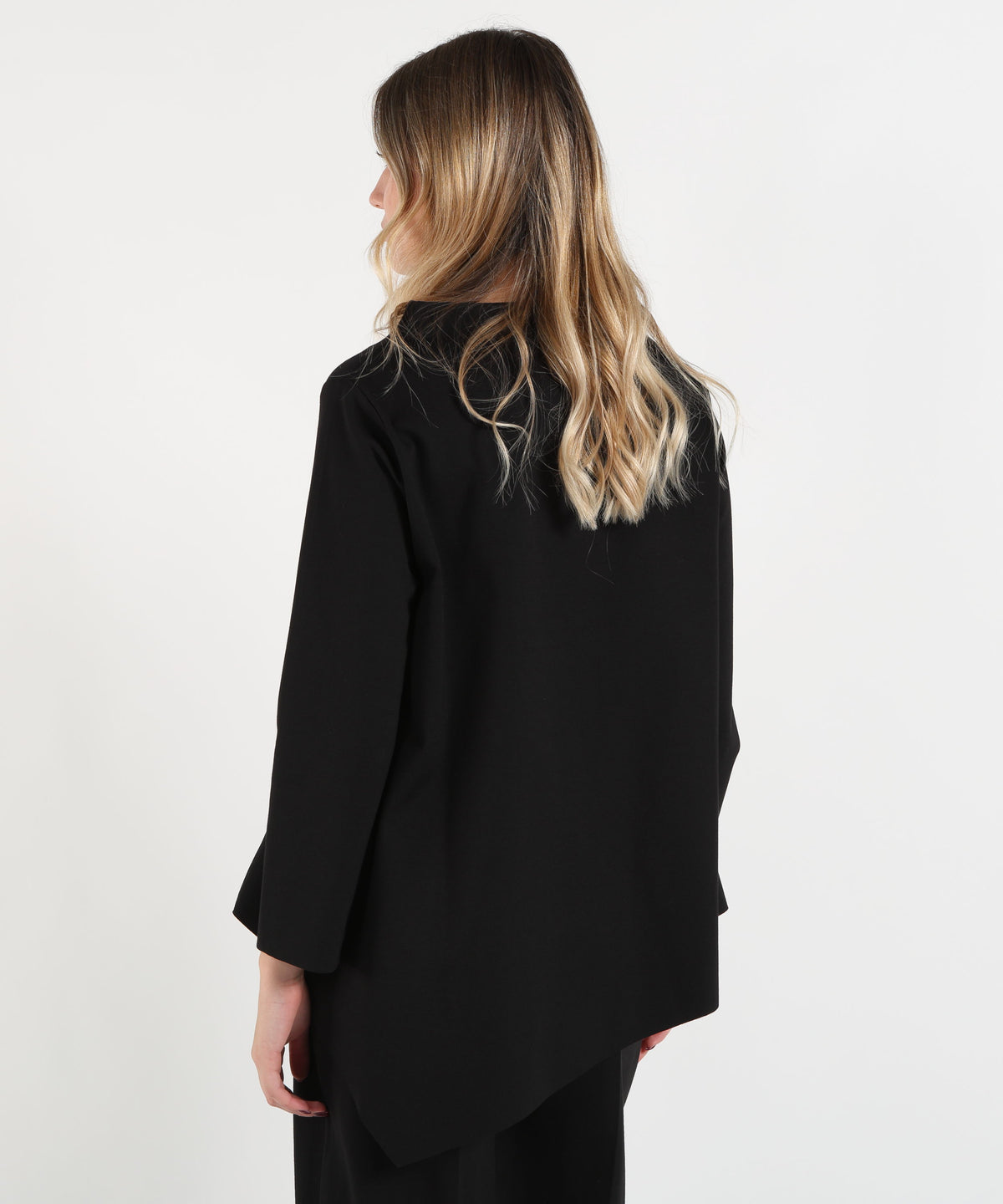 Bluse MEIMEI Blusa Lunga con Taglio Irregolare Nero | MEIMEI