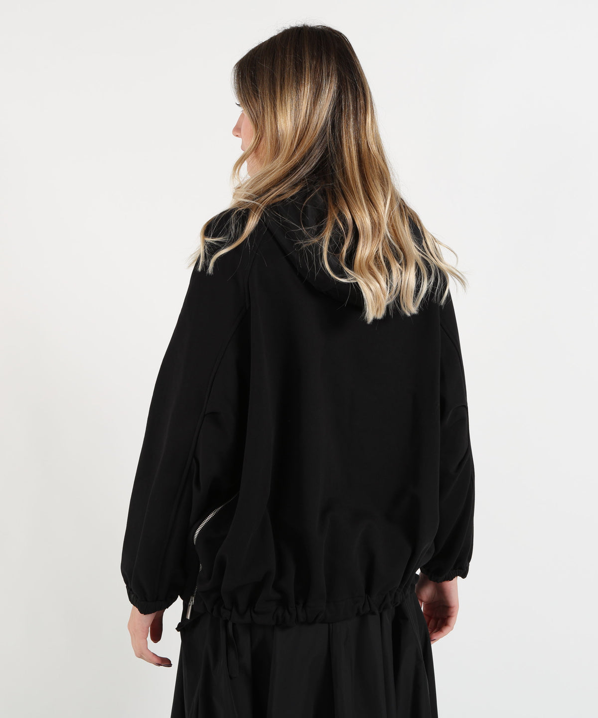 MEIMEI Giacca Donna con Cappuccio a Doppio Tessuto e Tasche Applicate