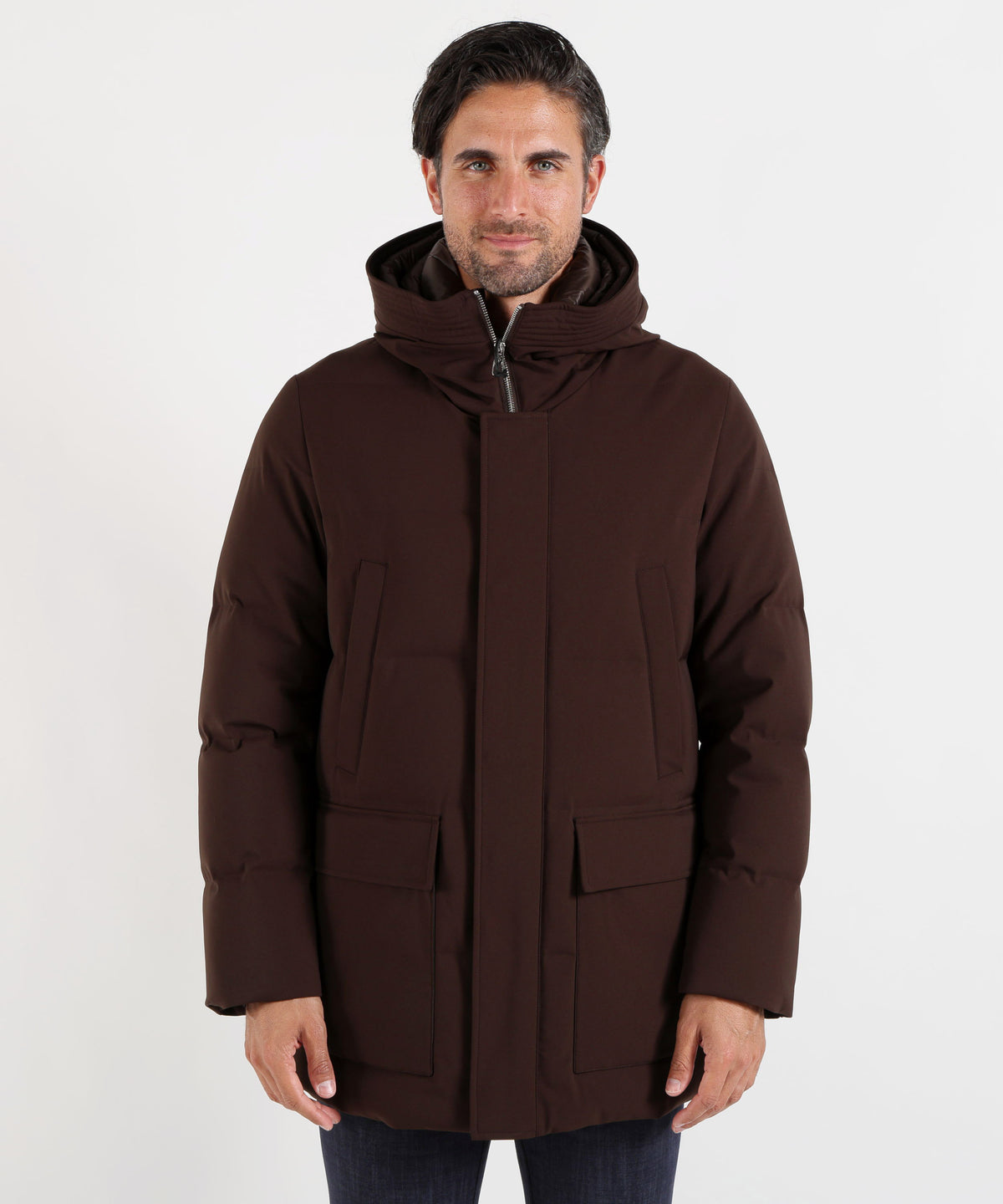MONTECORE Parka Uomo Lungo Montecore in Tessuto Tecnico Powder Touch