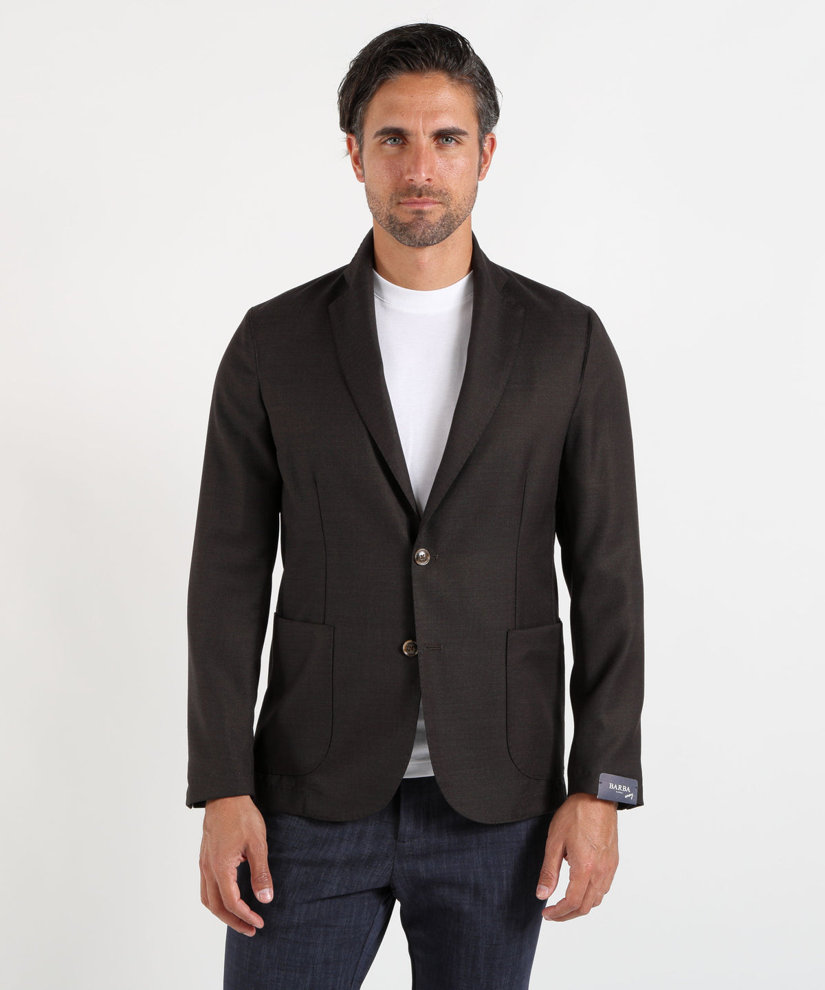 Jackets BARBA Men’s Two-Button Travel Blazer Testa di moro | BARBA