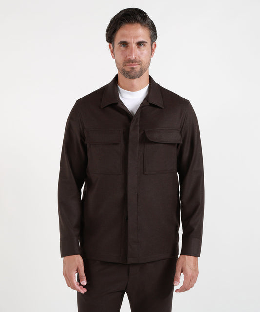 CRUNA Overshirt in flanella in panno leggero di lana vergine