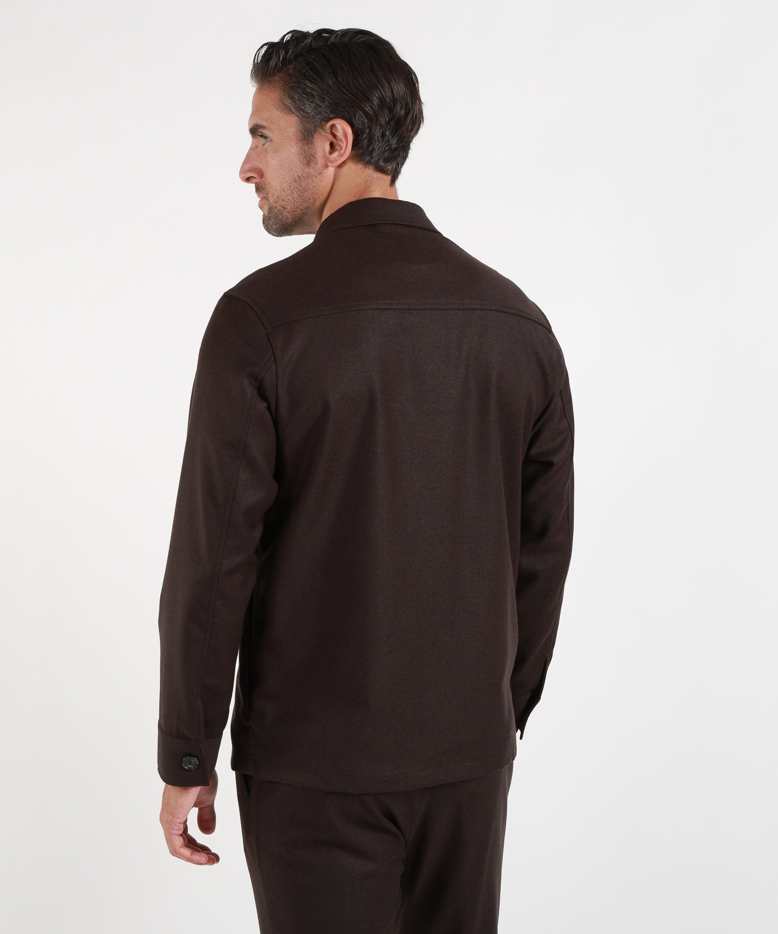 Giacche CRUNA Overshirt in flanella in panno leggero di lana vergine Moro | CRUNA