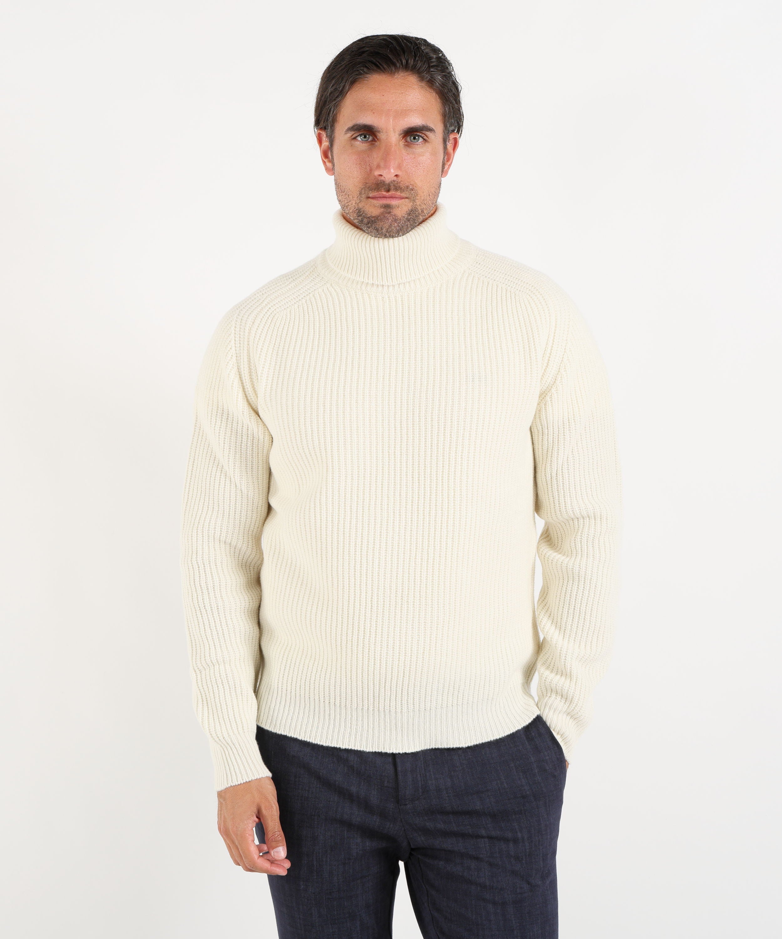 Maglie CRUNA Maglia dolcevita in lana vanisè Burro | CRUNA