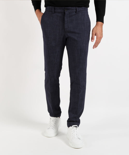 Pantaloni CRUNA pantaloni uomo Brera blu notte dalla linea affusolata Notte | CRUNA