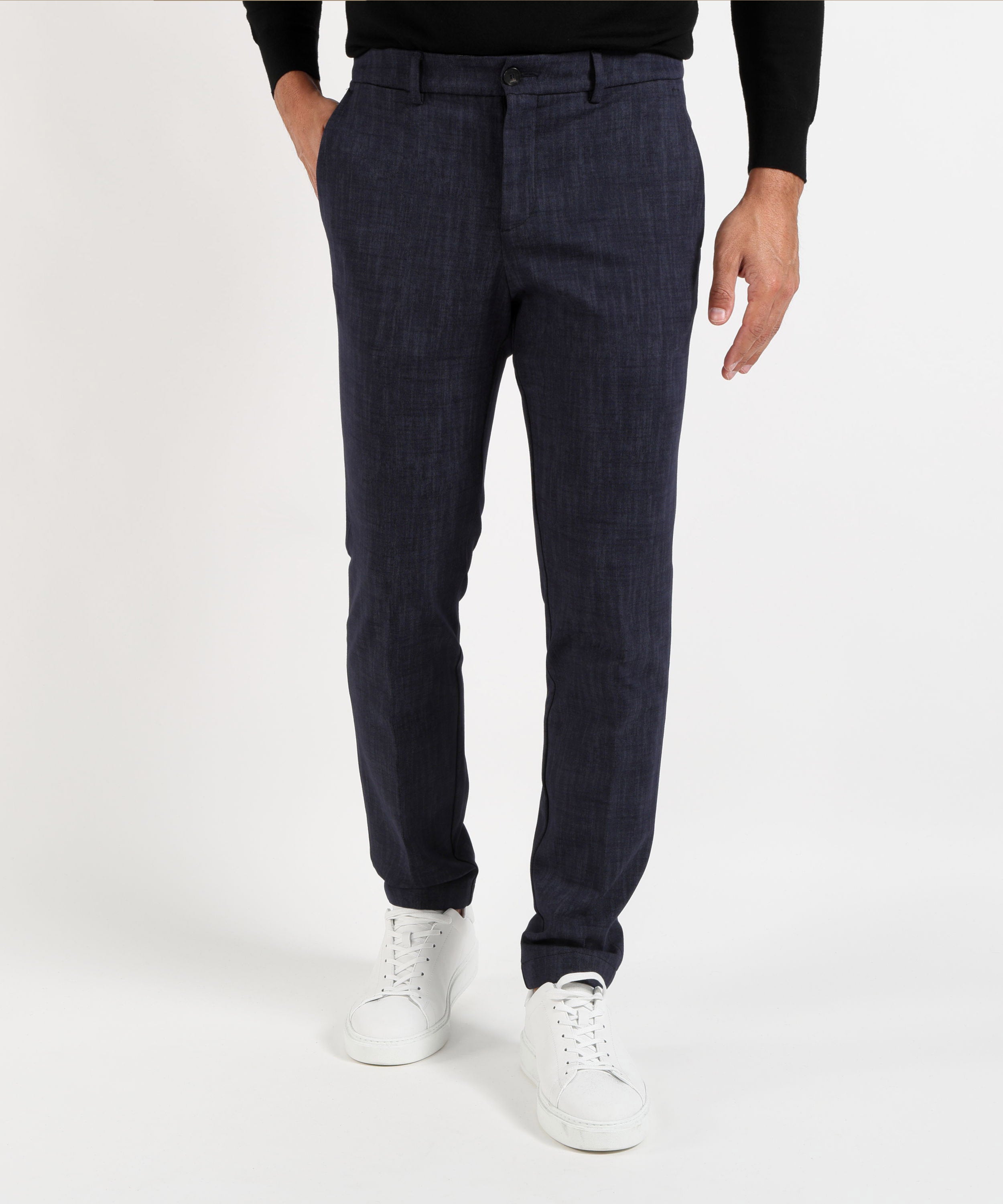 Pantaloni CRUNA pantaloni uomo Brera blu notte dalla linea affusolata Notte | CRUNA