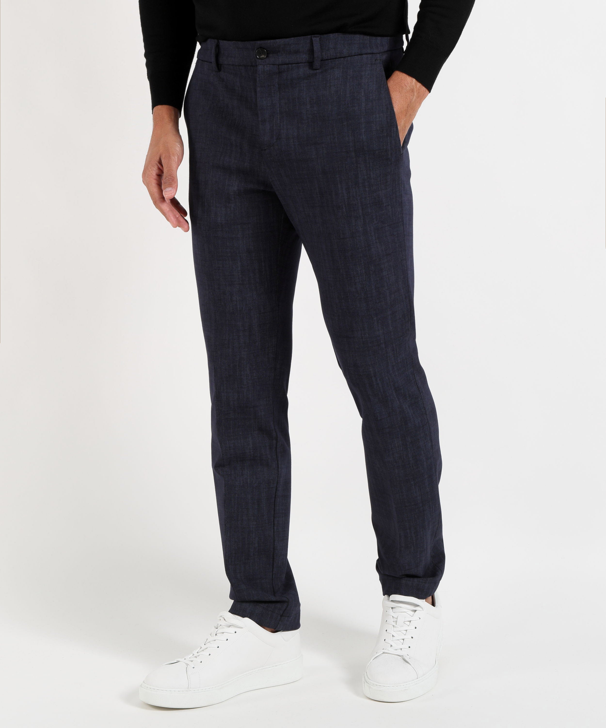Pantaloni CRUNA pantaloni uomo Brera blu notte dalla linea affusolata Notte | CRUNA