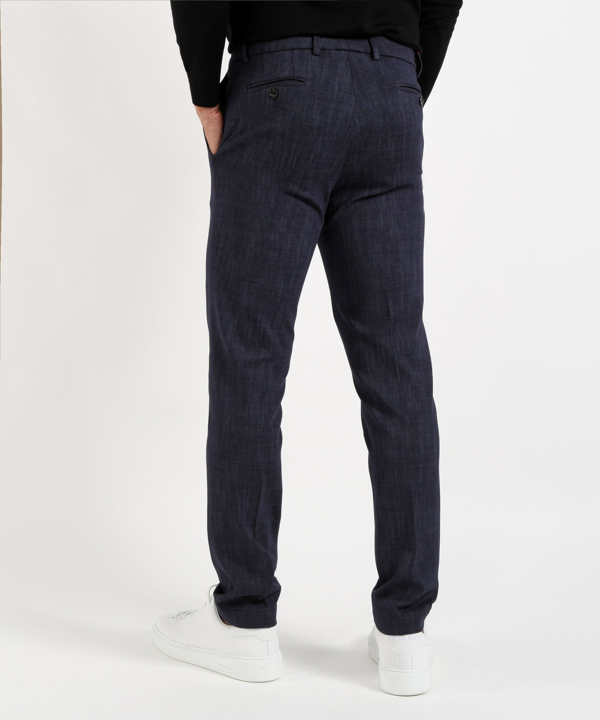 CRUNA pantaloni uomo Brera blu notte dalla linea affusolata