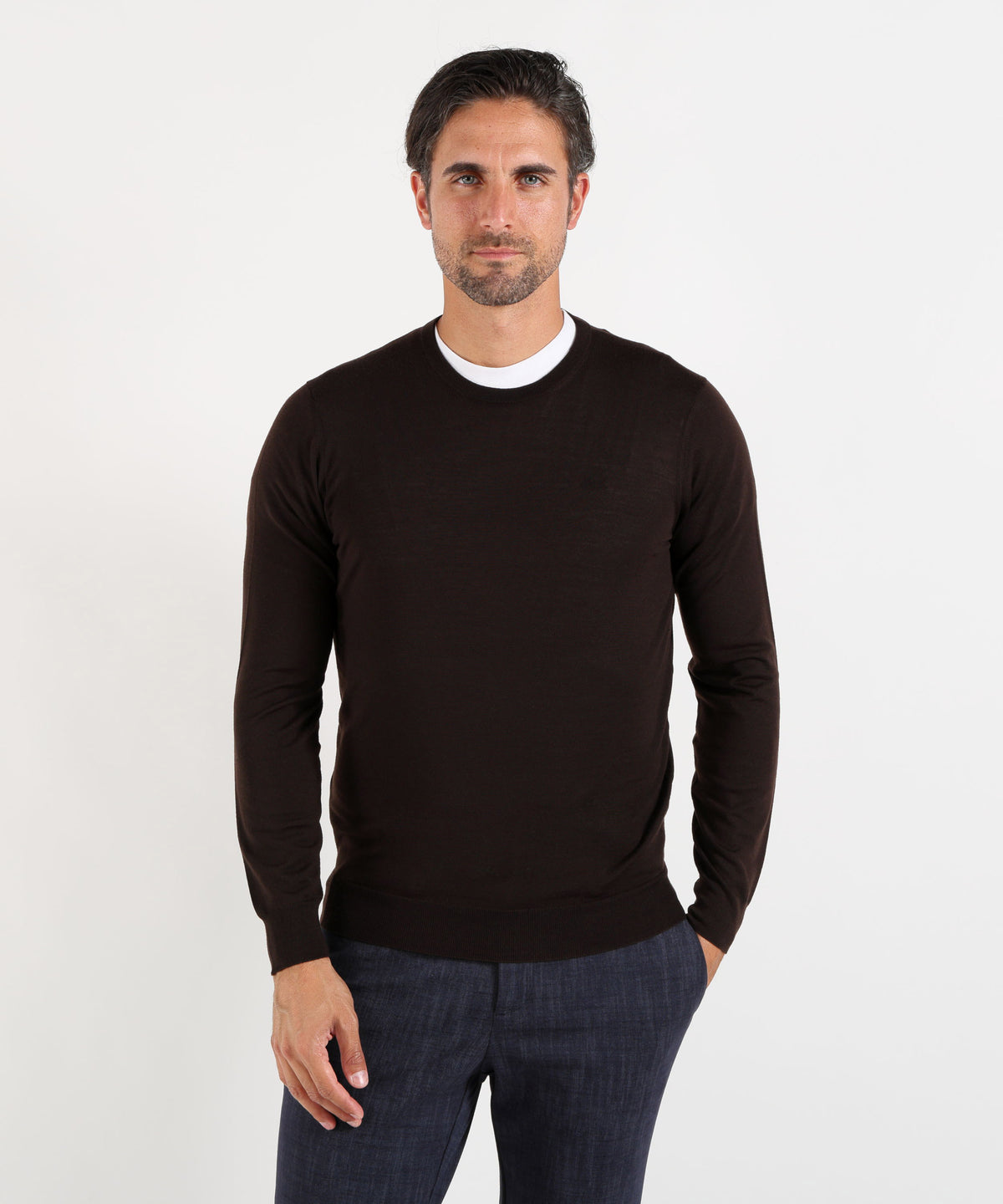 DRUMOHR Maglia girocollo in lana merino extrafine