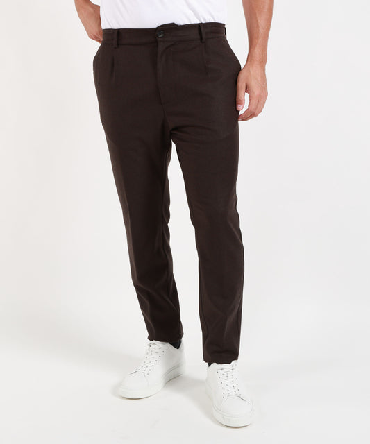 CRUNA pantalone uomo Mitte blu navy con pinces e vita elasticizzata