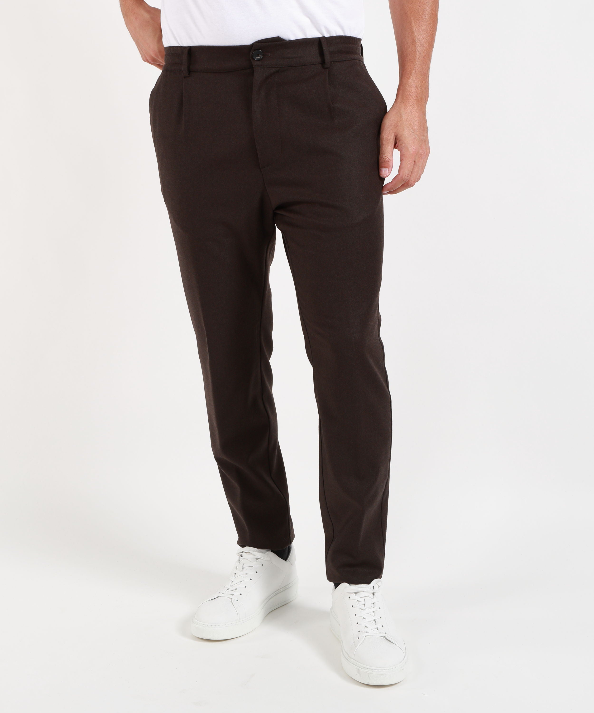 Pantaloni CRUNA pantalone uomo Mitte blu navy con pinces e vita elasticizzata Moro | CRUNA