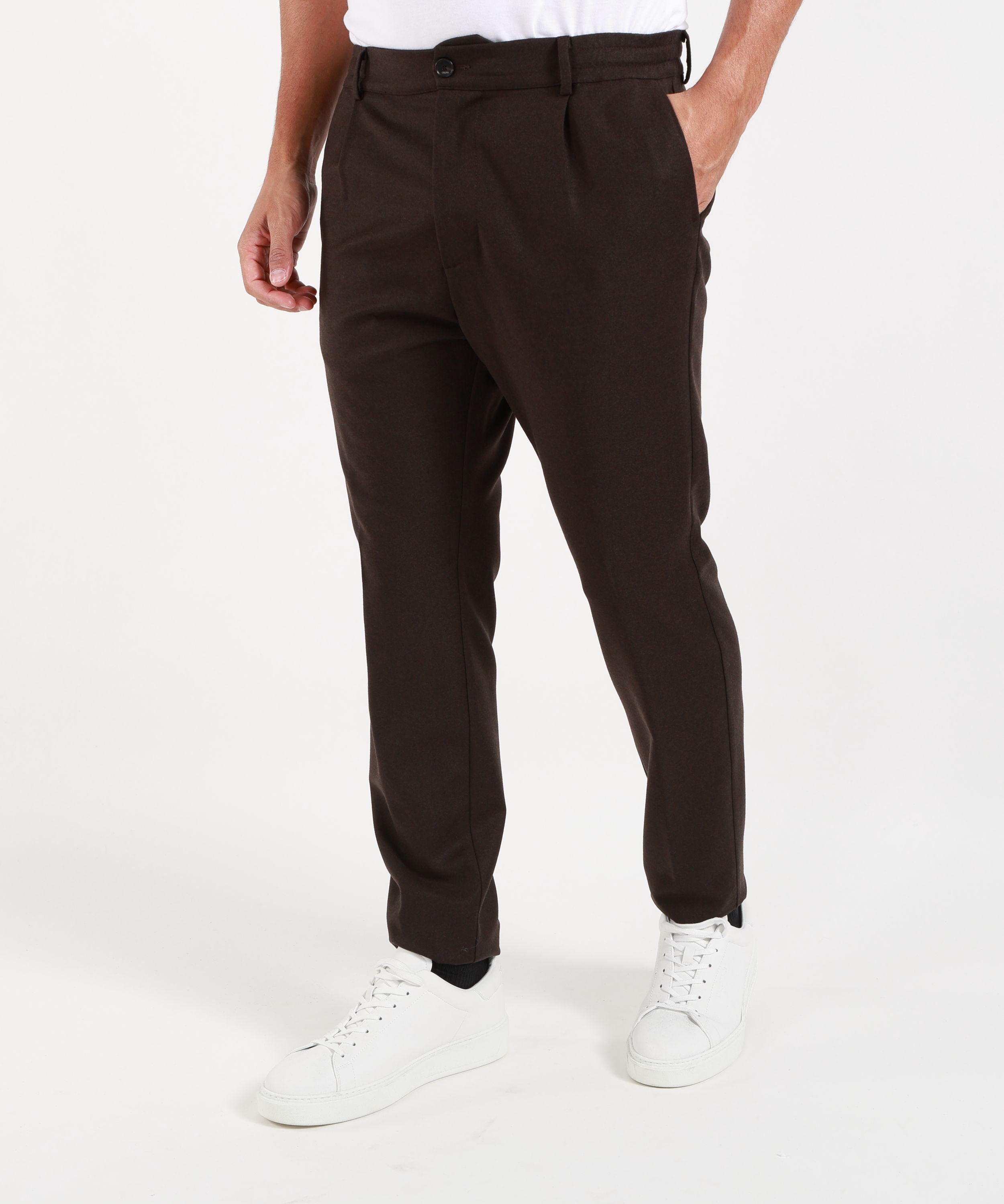 Pantaloni CRUNA pantalone uomo Mitte blu navy con pinces e vita elasticizzata Moro | CRUNA