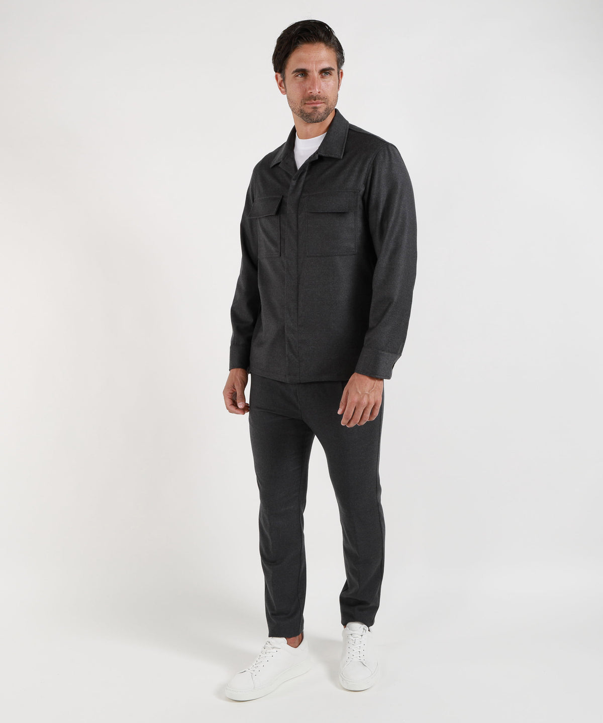 CRUNA pantalone uomo Mitte blu navy con pinces e vita elasticizzata