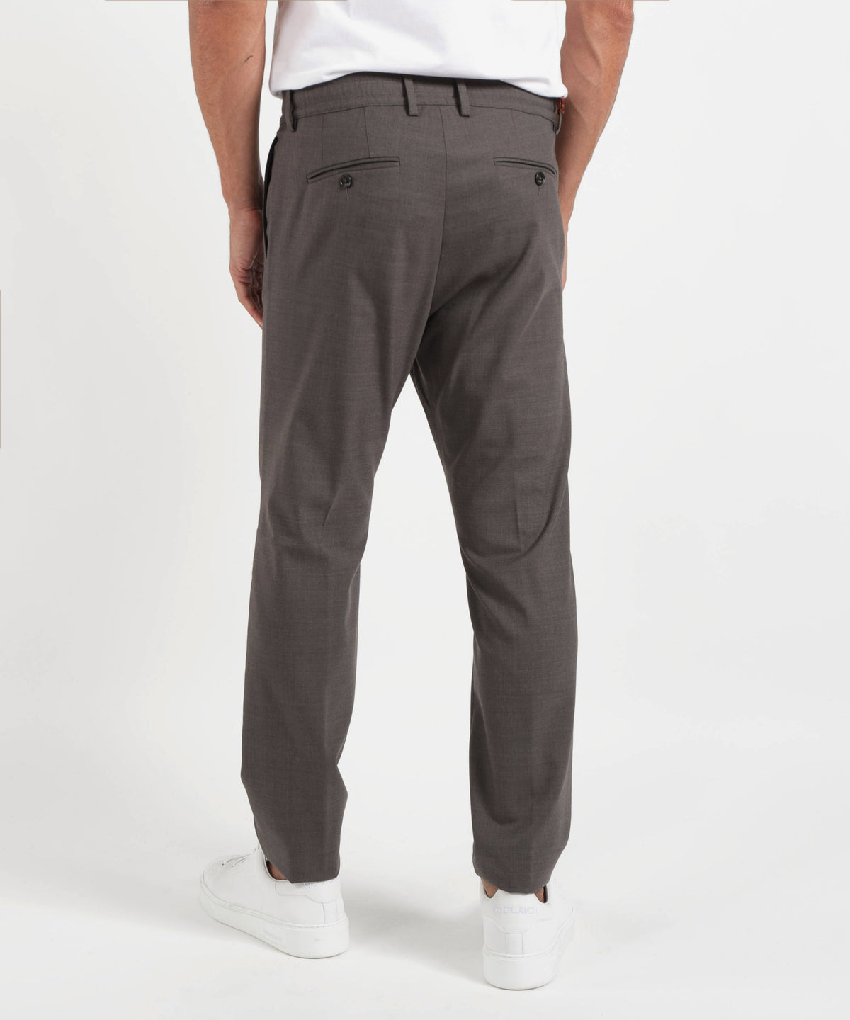Pantaloni CRUNA pantalone uomo Mitte blu navy con pinces e vita elasticizzata Marrone | CRUNA