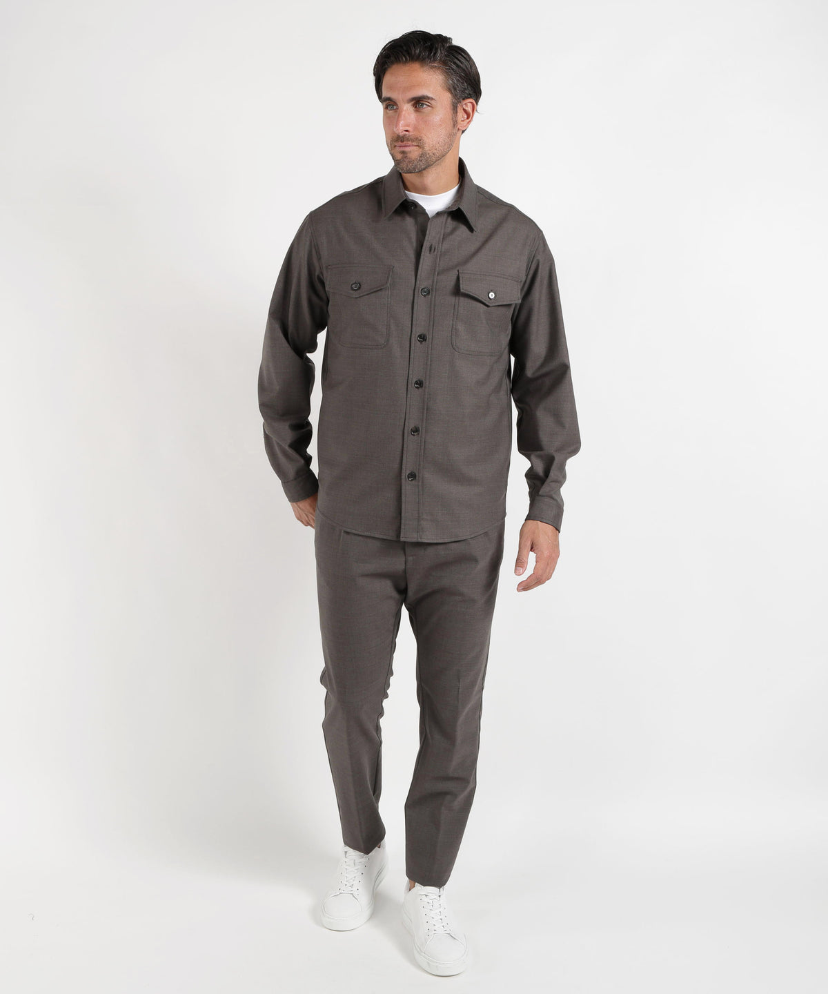 Pantaloni CRUNA pantalone uomo Mitte blu navy con pinces e vita elasticizzata Marrone | CRUNA