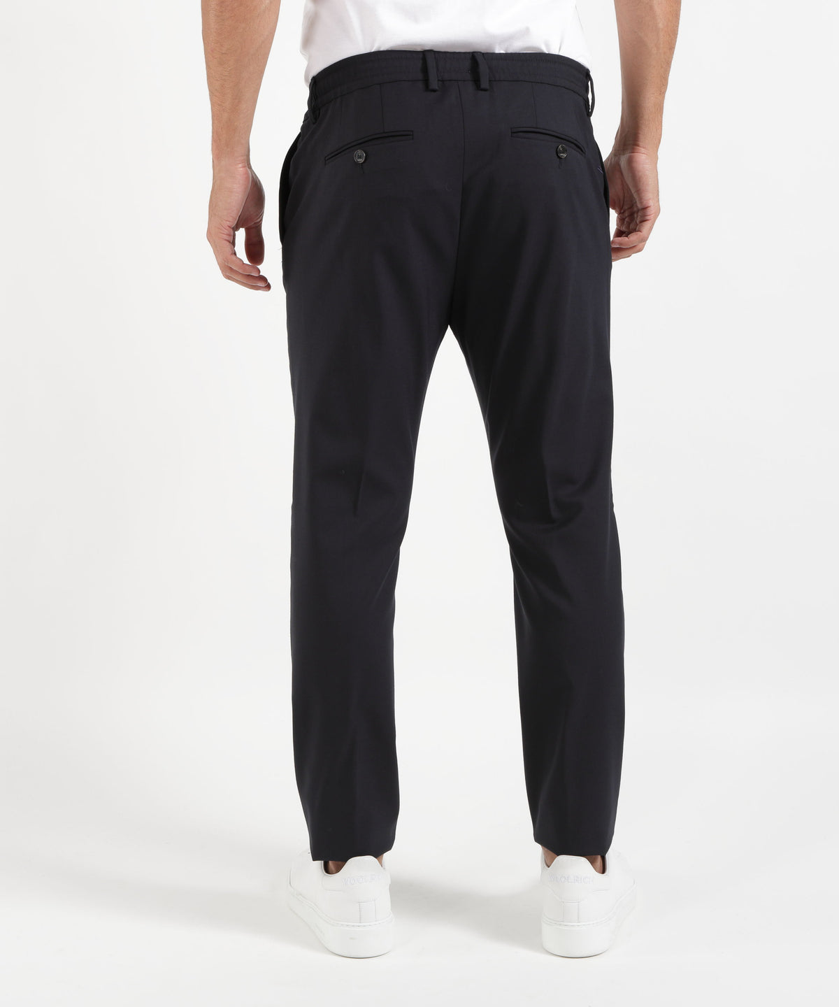 Pantaloni CRUNA pantalone uomo Mitte blu navy con pinces e vita elasticizzata Notte | CRUNA