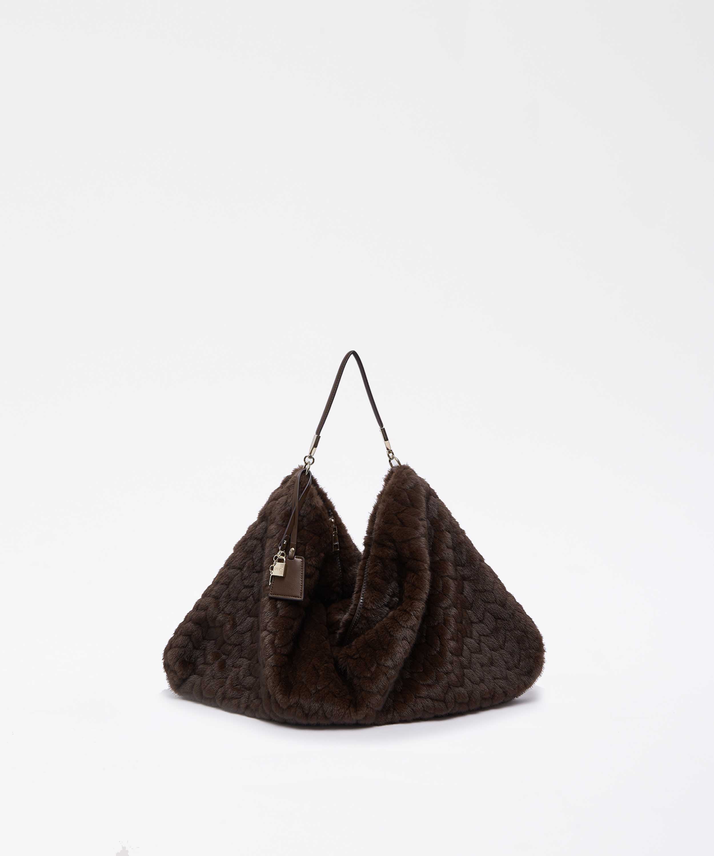 Bags LIUJO ACCESSORI Large Faux-Fur Bag Marrone | LIUJO ACCESSORI