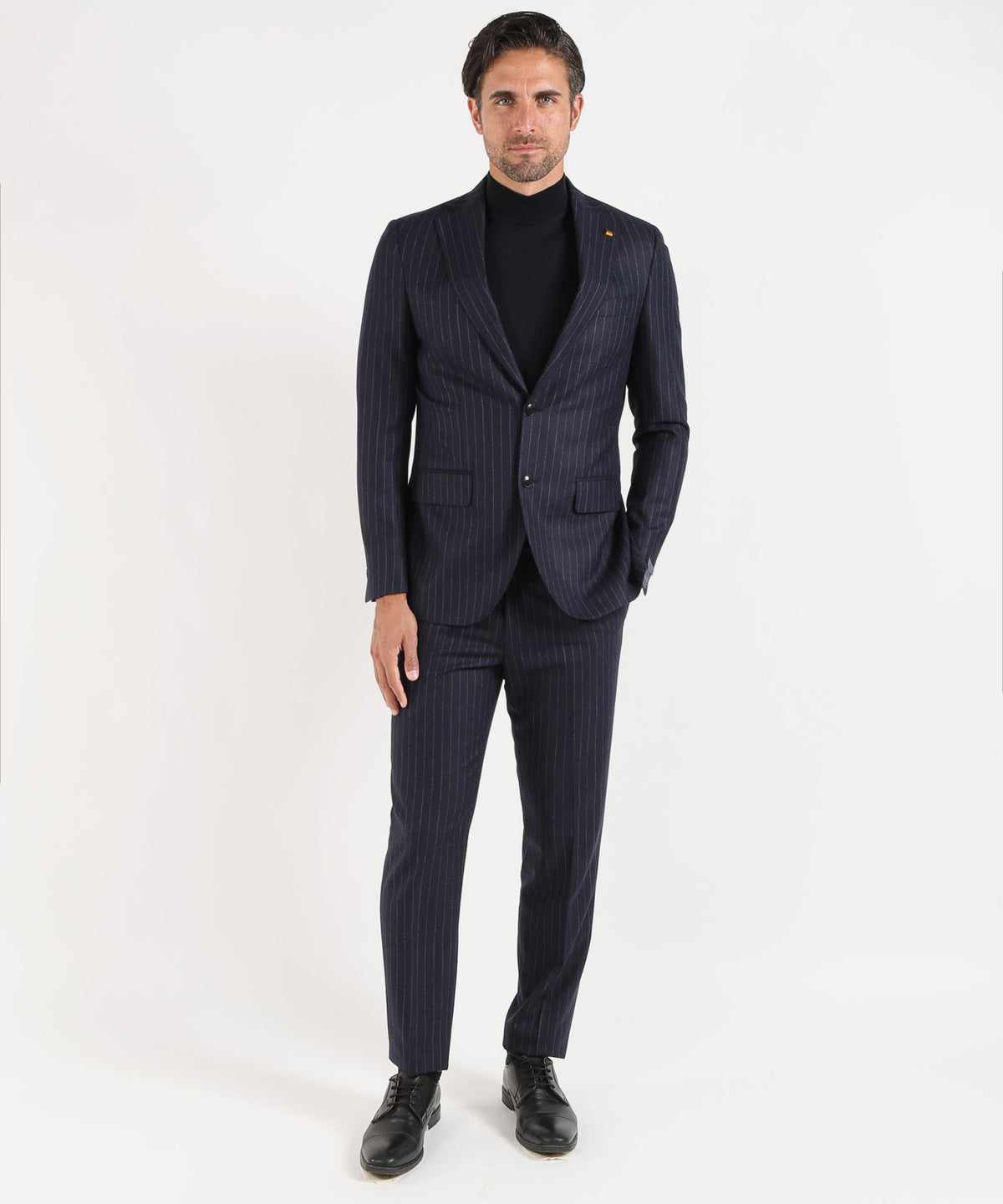 LATORRE Abito Uomo Due Bottoni Drop 8 Blu Gessato Celeste