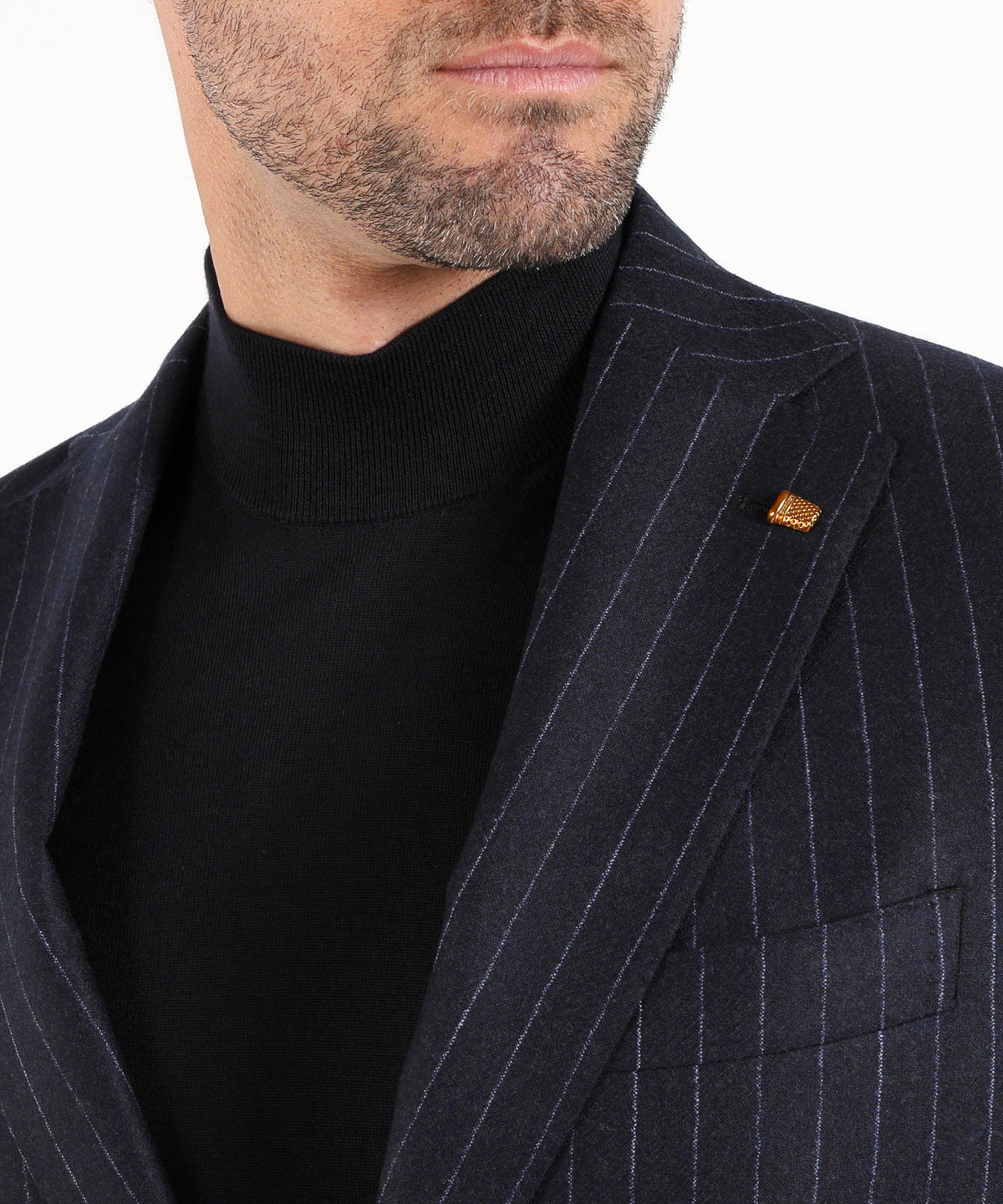 LATORRE Abito Uomo Due Bottoni Drop 8 Blu Gessato Celeste