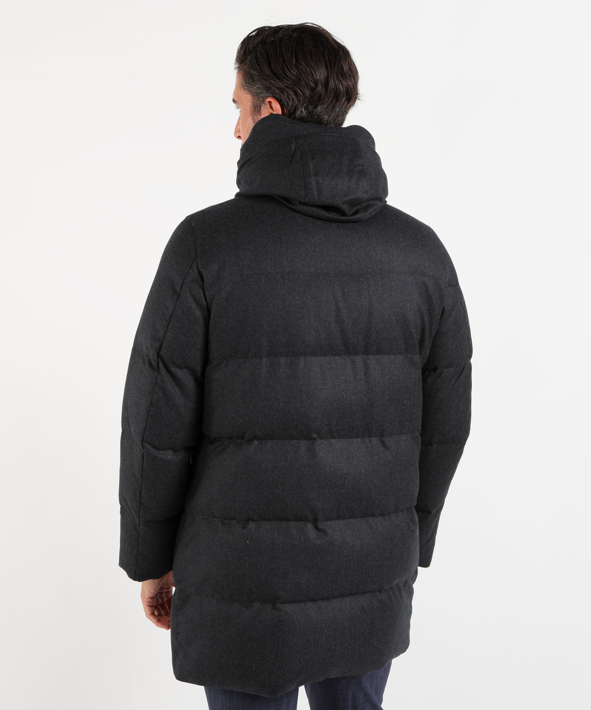 MONTECORE Parka Uomo Effetto Lana in Tessuto Vitale Barberis Canonico