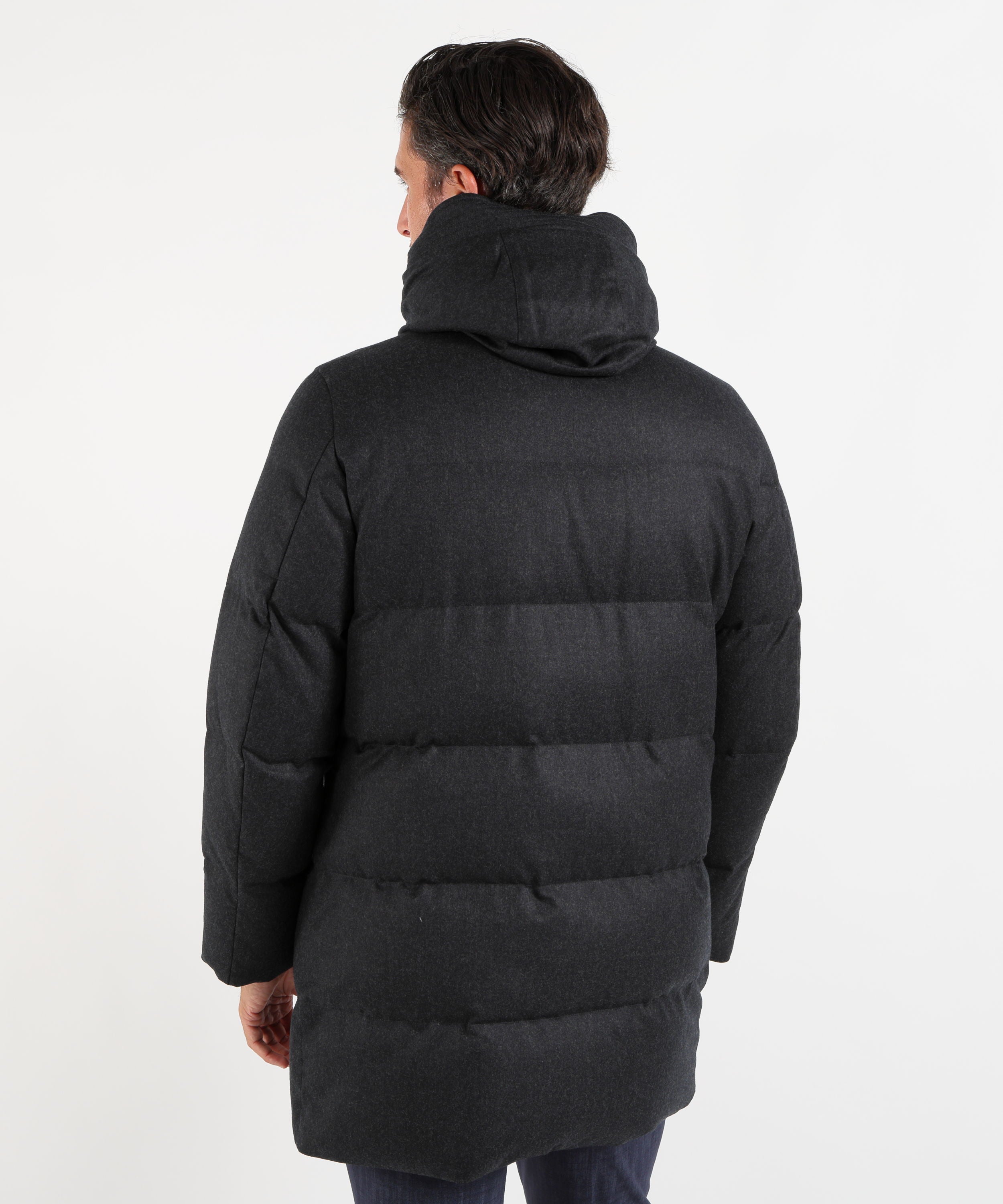 Parkas MONTECORE Men’s Wool-Effect Parka in Vitale Barberis Canonico Fabric Antracite | MONTECORE