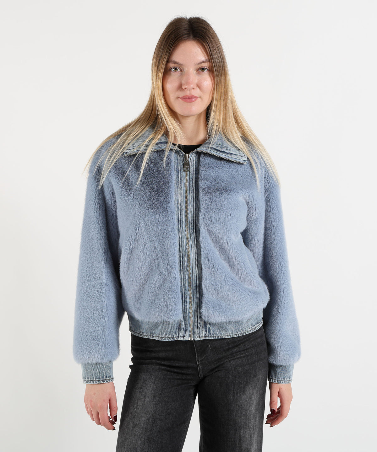 LIUJO denim Giubbotto in pelliccia sintetica