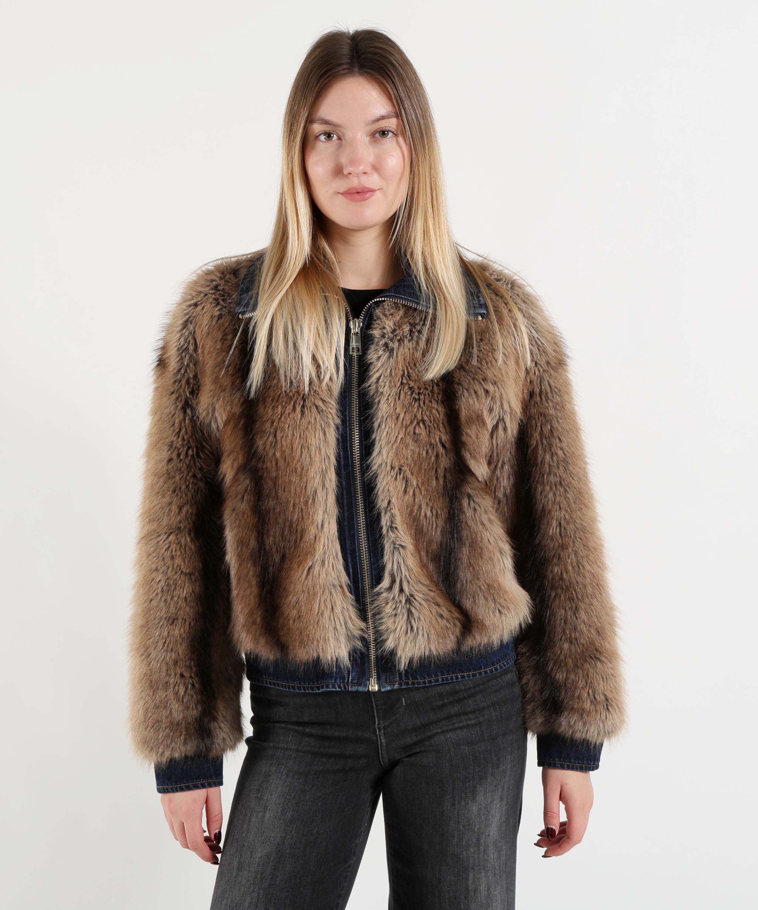 Fur coats LIUJO denim Marrone | LIUJO denim