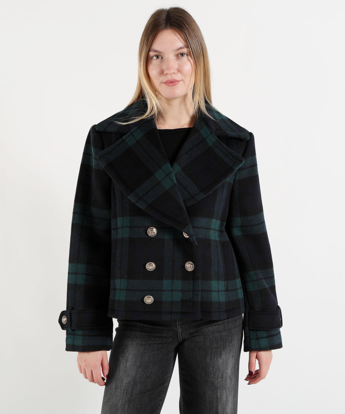 Coats LIUJO WHITE Tartan | LIUJO WHITE