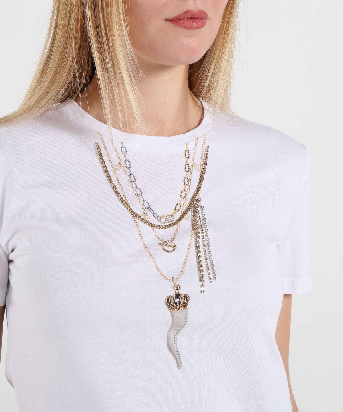 LIUJO WHITE T-shirt con stampa