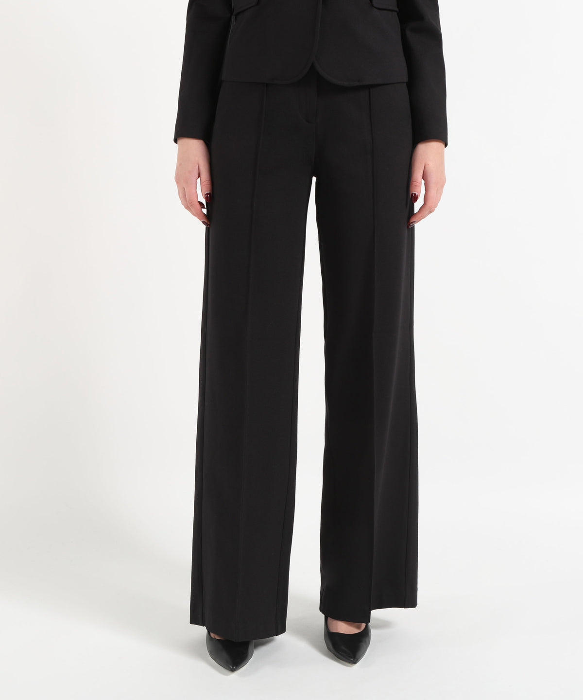 LIUJO WHITE Pantaloni a gamba dritta con piega stirata